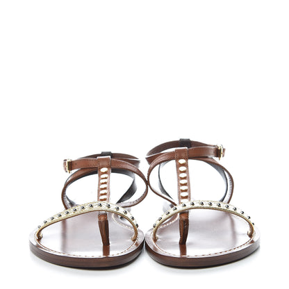Louis Vuitton Monogram Wayside Flat Sandals 36 Gold 2 of 7