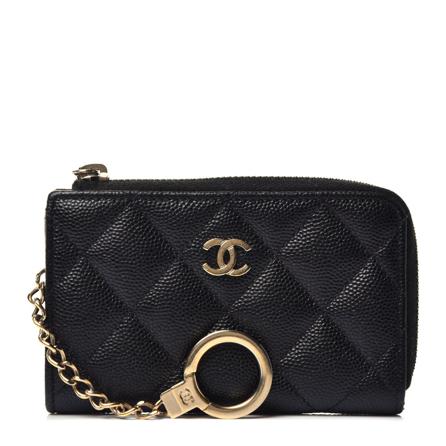 Chanel Caviar Quilted Zipped Key Holder Case Black 1 of 7