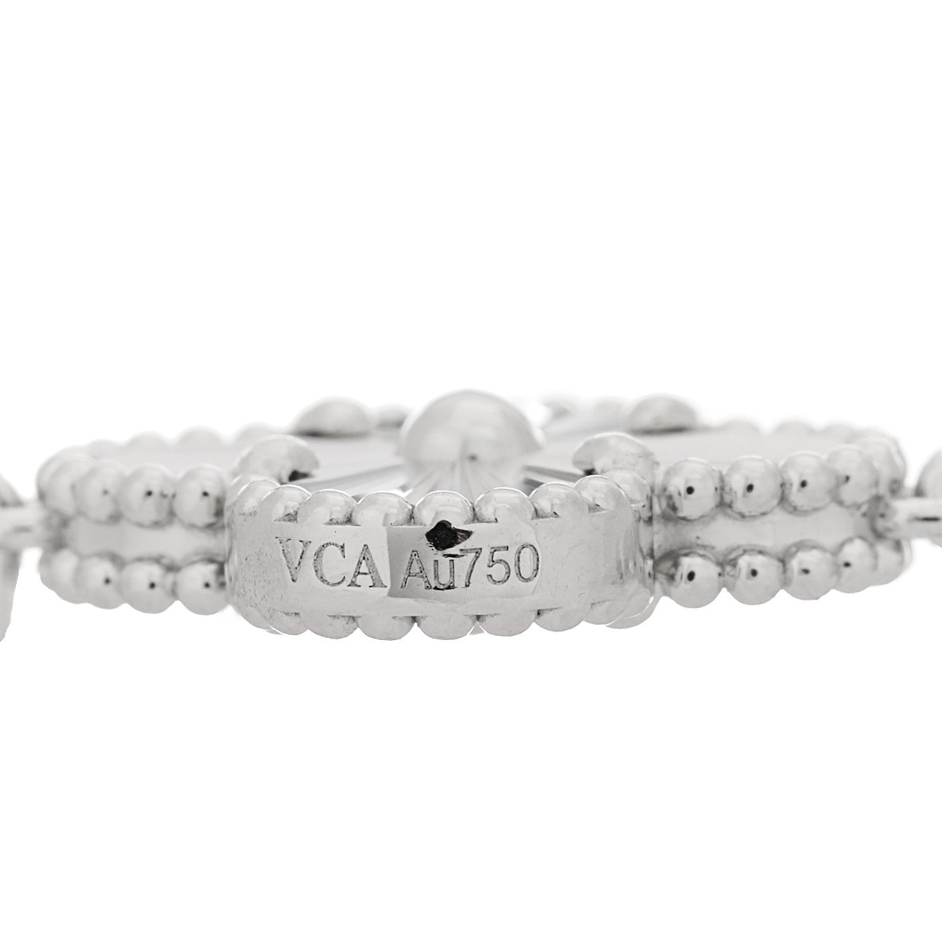 Van Cleef & Arpels 18K White Gold 5 Motifs Guilloche Vintage Alhambra Bracelet 4 of 4