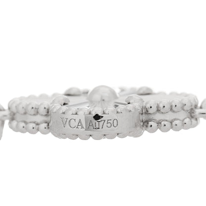 Van Cleef & Arpels 18K White Gold 5 Motifs Guilloche Vintage Alhambra Bracelet 4 of 4