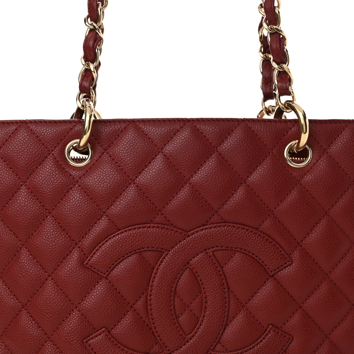 Caviar Quilted Grand Shopping Tote GST Red