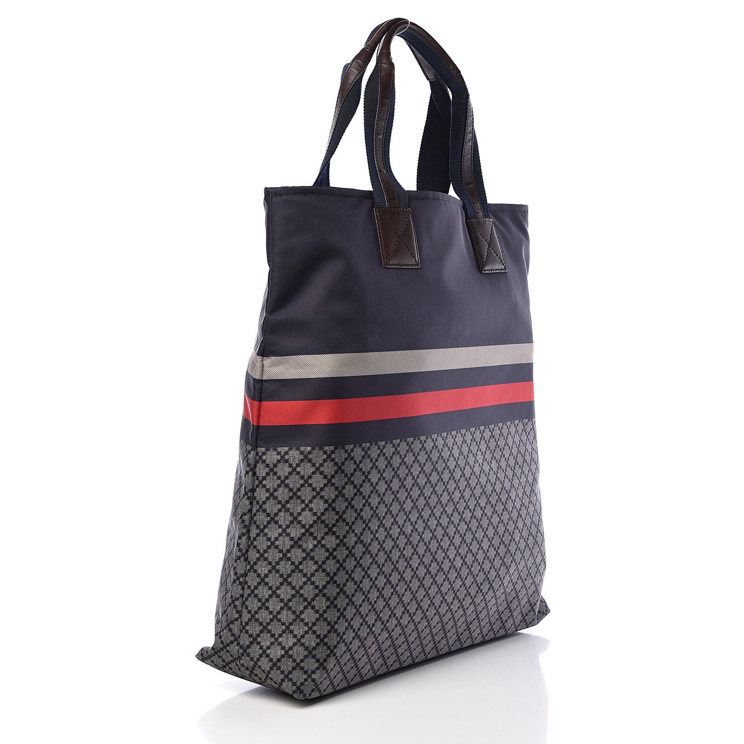 Gucci Nylon Diamante Web Tote Blue 3 of 14