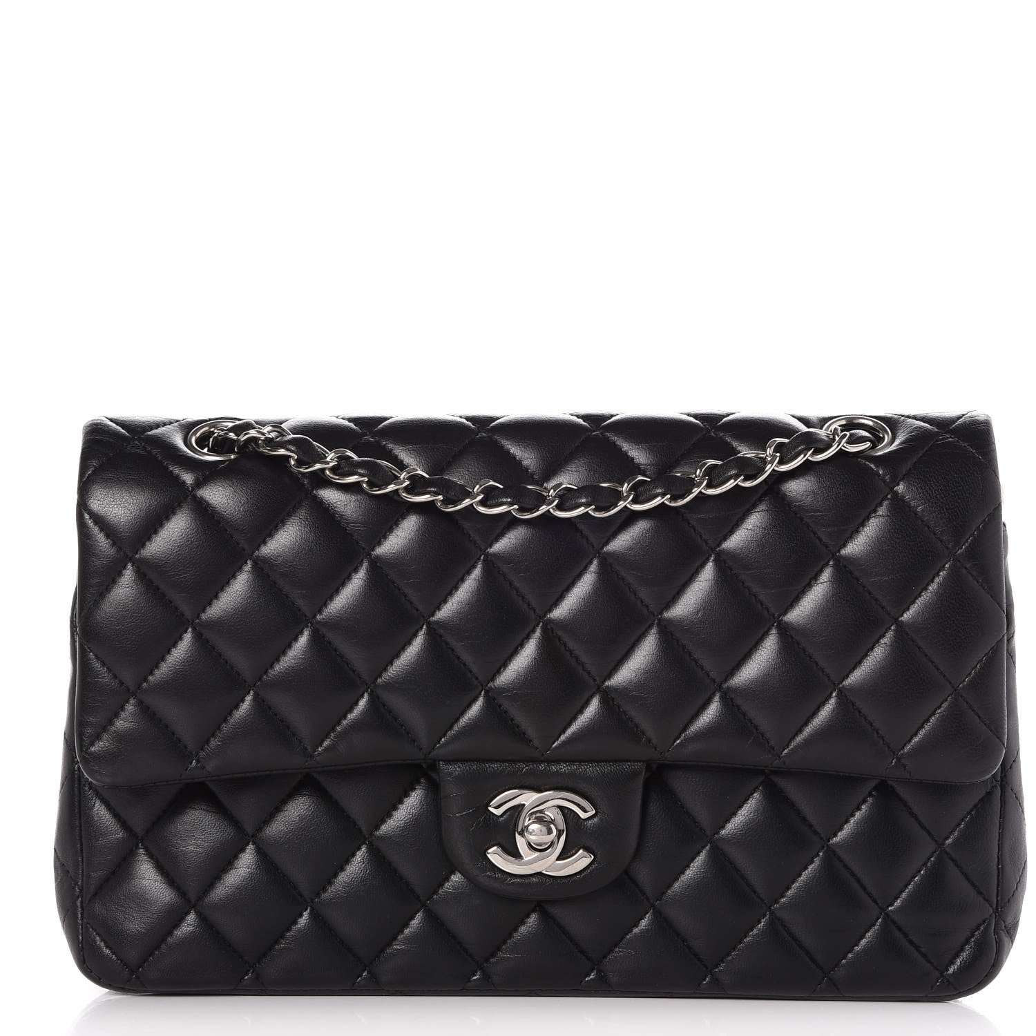 Chanel Lambskin Quilted Medium Double Flap Black 1 of 10