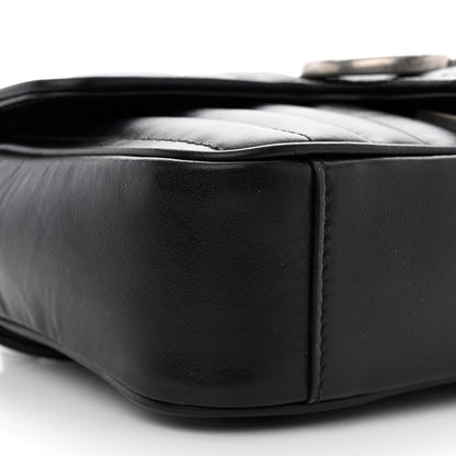Gucci Calfskin Matelasse Aria Mini GG Marmont Shoulder Bag Black 9 of 10