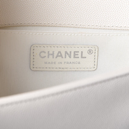 Chanel Caviar Quilted Medium Boy Flap Ivory 7 of 10
