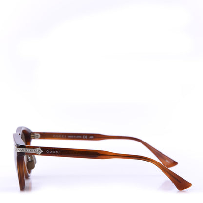 Gucci Acetate Round Metal Sunglasses GG0071S Havana 3 of 8