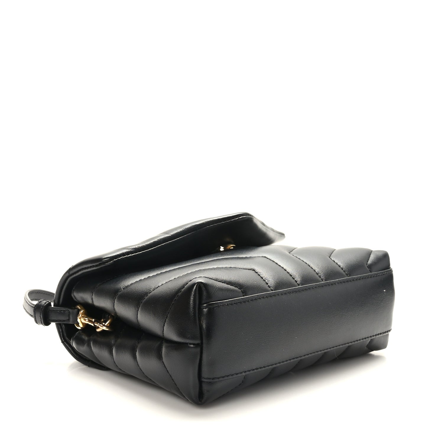 Calfskin Y Quilted Monogram Toy Loulou Crossbody Bag Black