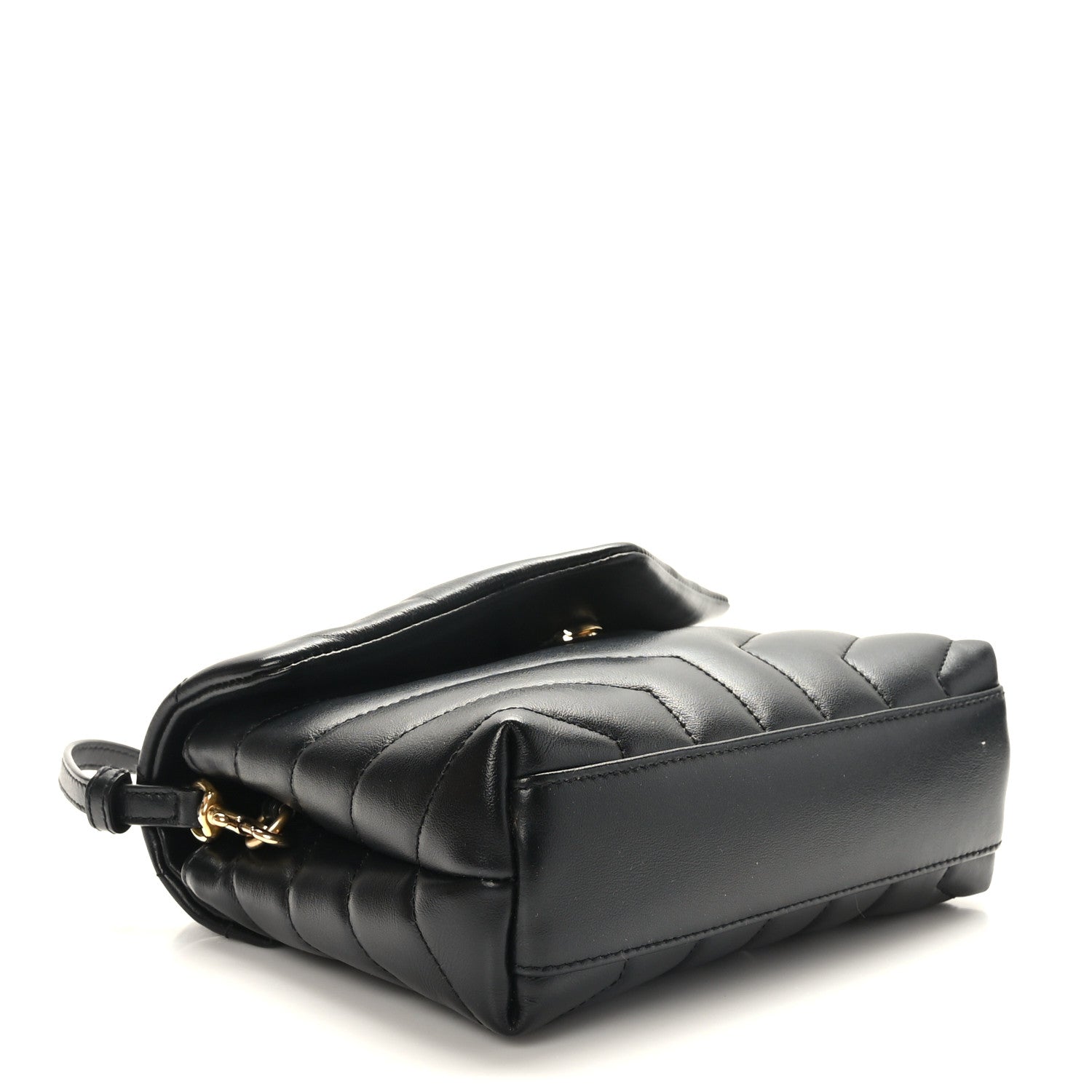 Saint Laurent Calfskin Y Quilted Monogram Toy Loulou Crossbody Bag Black 4 of 10