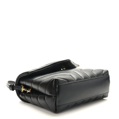 Saint Laurent Calfskin Y Quilted Monogram Toy Loulou Crossbody Bag Black 4 of 10