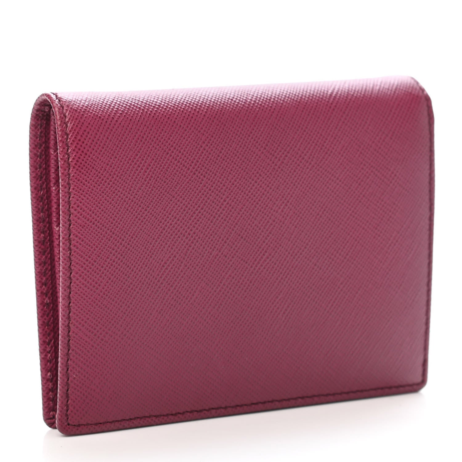 Prada Saffiano Metal Bi-Fold Wallet Ibisco 2 of 4