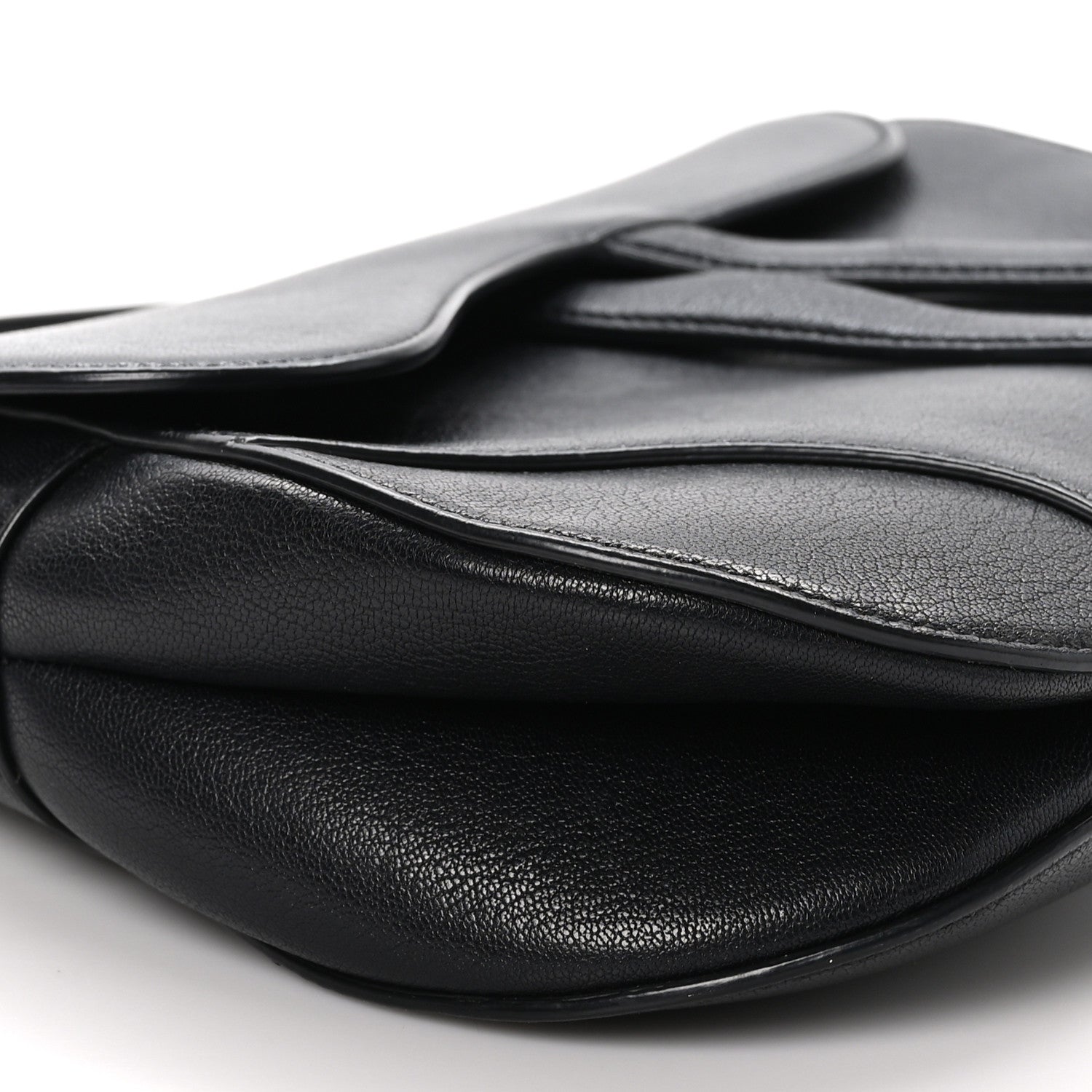 Christian Dior Shiny Goatskin Saddle Bag Black 9 of 10