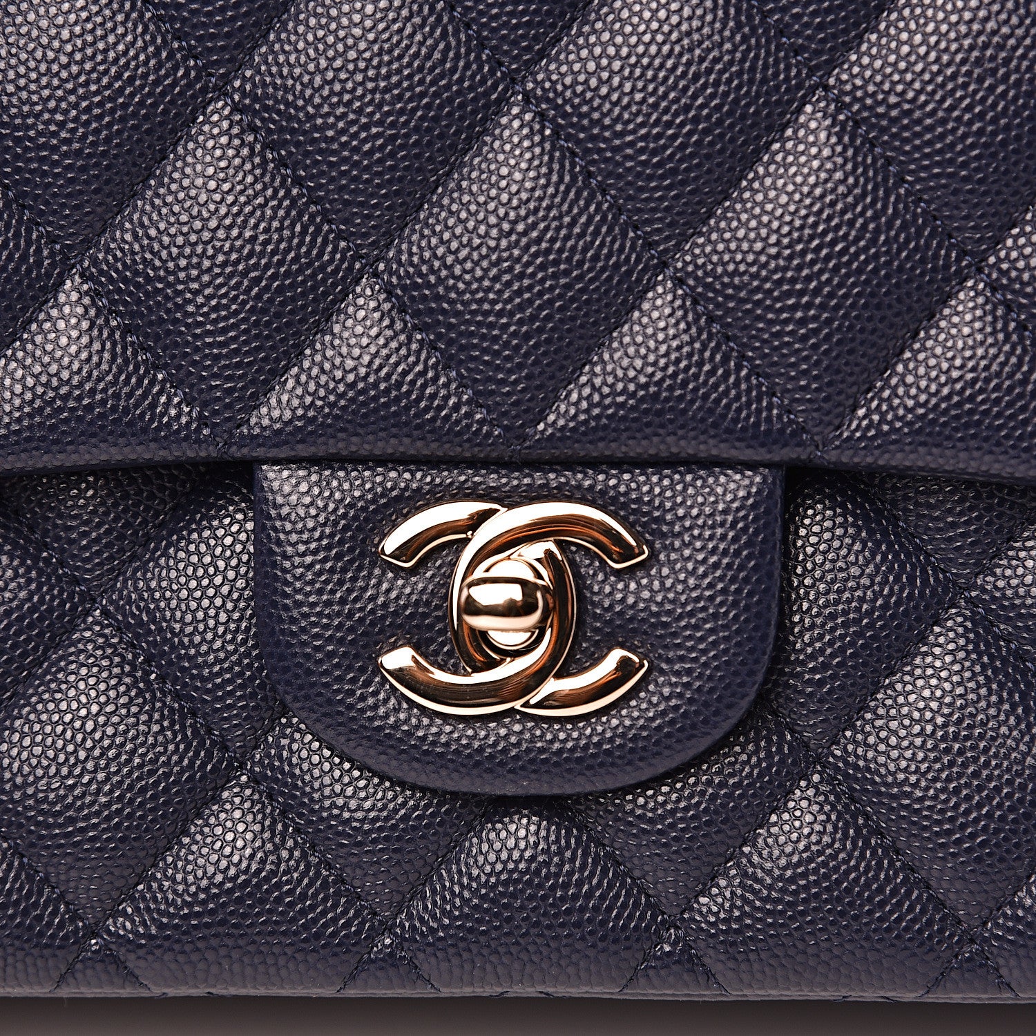 Chanel Caviar Quilted Medium Double Flap Navy 11 of 11