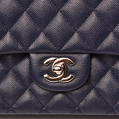 Chanel Caviar Quilted Medium Double Flap Navy 11 of 11
