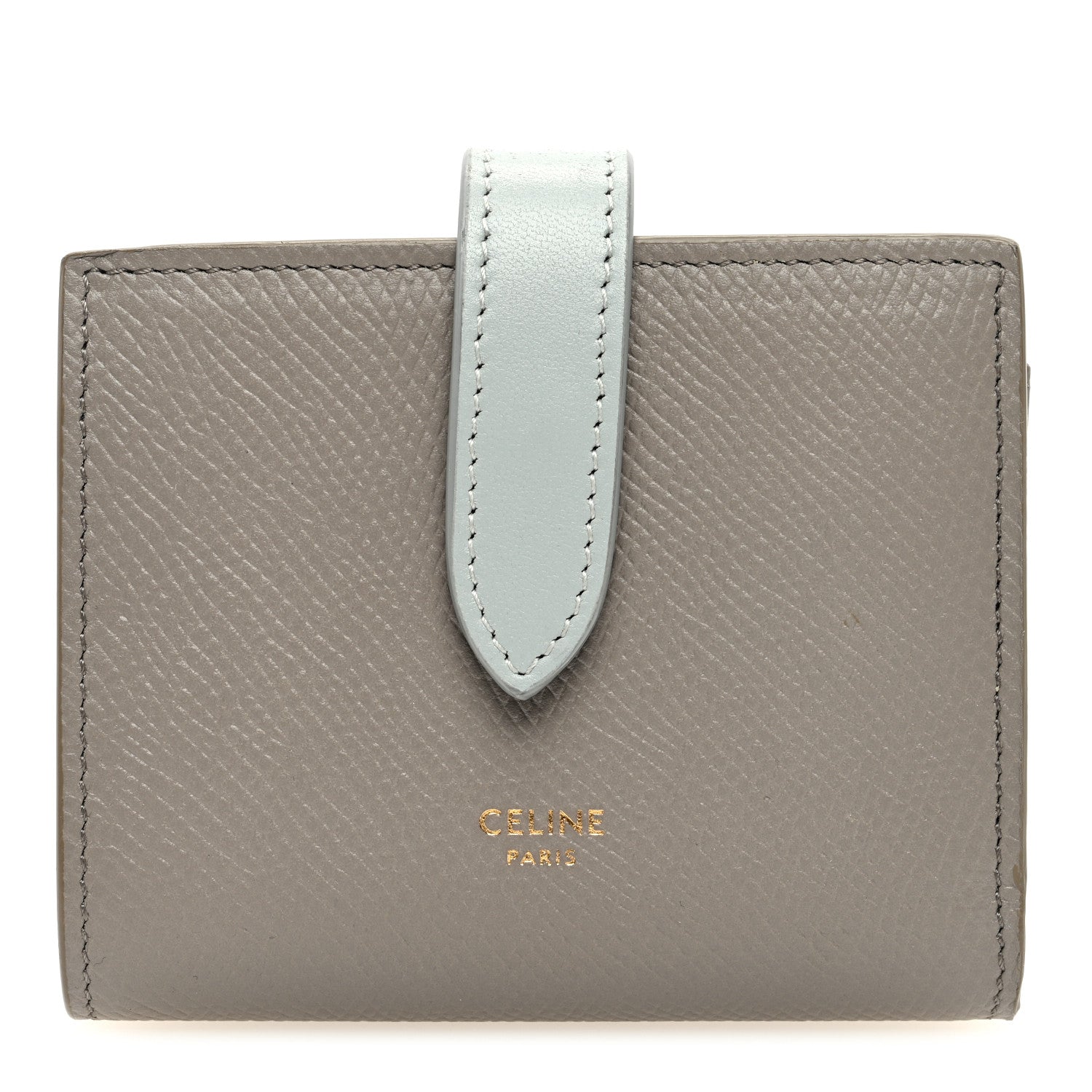 Celine Grained Calfskin Small Multifunction Strap Wallet Pebble Mineral 1 of 7