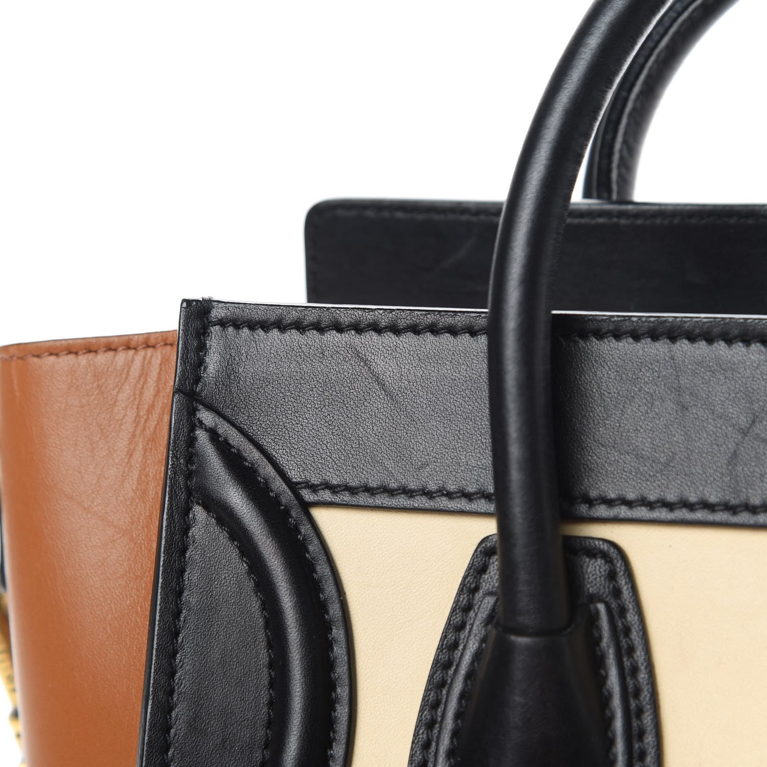 Celine Satin Calfskin Nano Tri-Color Luggage Seashell 14 of 17