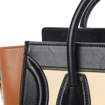 Celine Satin Calfskin Nano Tri-Color Luggage Seashell 14 of 17
