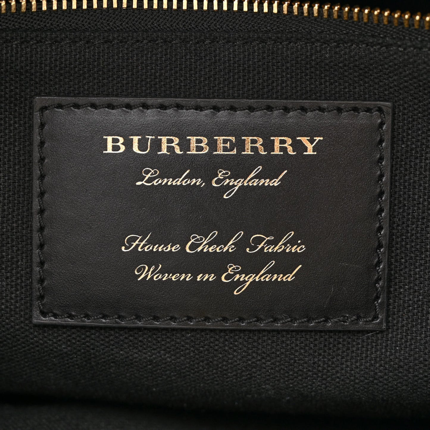 House Check Grainy Calfskin Medium Banner Tote Black