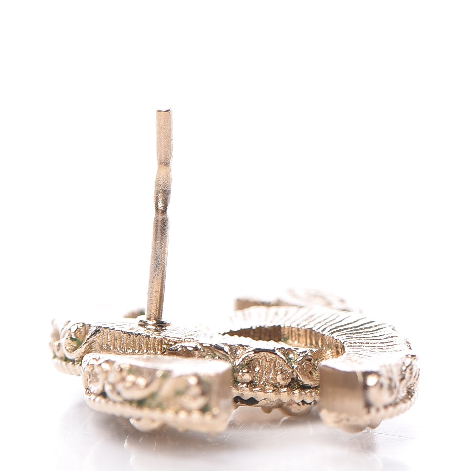 Chanel Enamel CC Baroque Earrings Black Gold 5 of 6