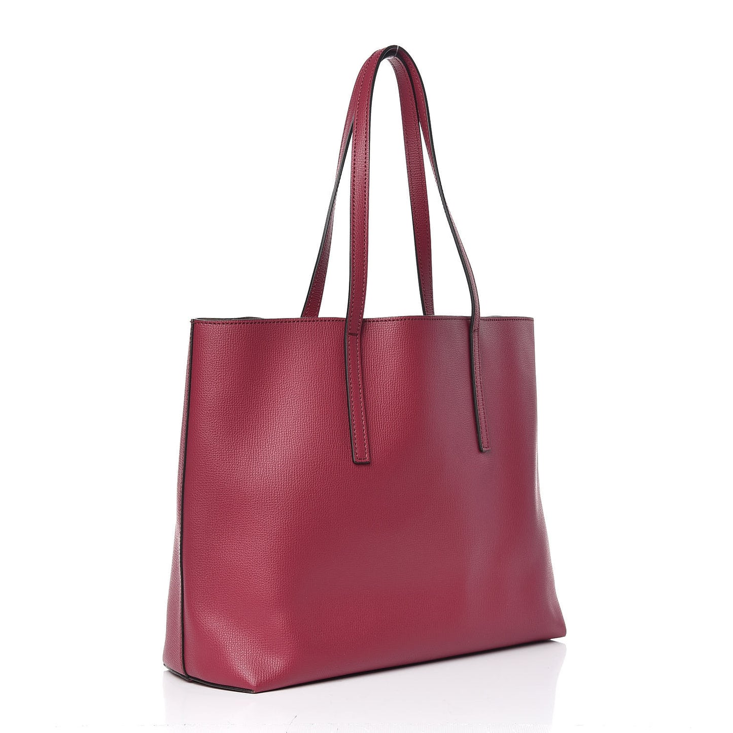 Vitello Vienna Enamel F is Fendi Shopping Tote Black Cherry Taupe