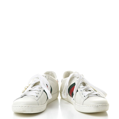 Gucci Calfskin Web Pearl Studded Womens Ace Sneakers 34 White 5 of 16