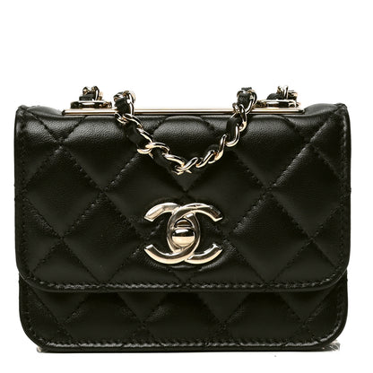 Chanel Lambskin Quilted Trendy CC Card Holder On Chain Black 1 of 4
