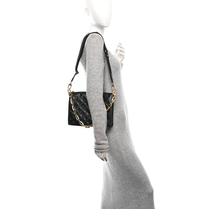 Louis Vuitton Lambskin Embossed Monogram Coussin PM Black 3 of 11