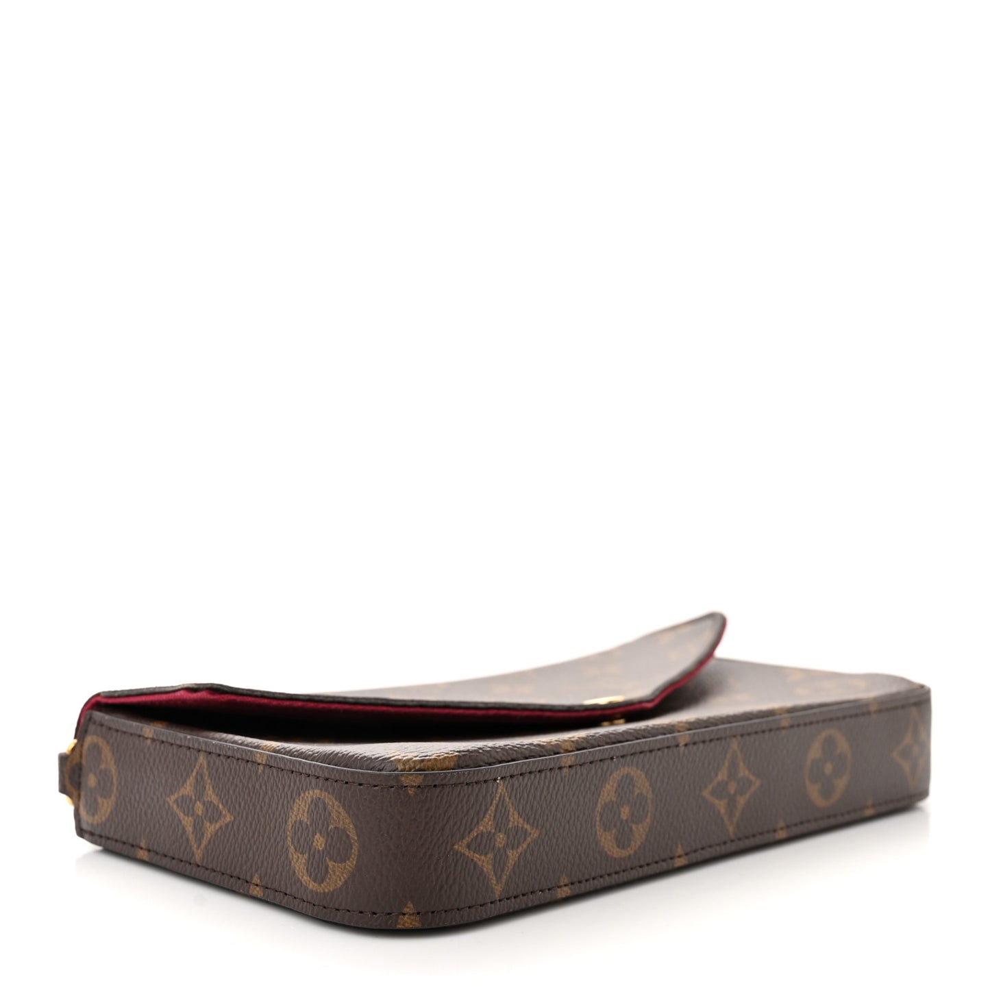 Monogram Pochette Felicie Chain Wallet Fuchsia