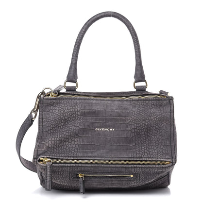 Givenchy Nubuck Crocodile Embossed Medium Pandora Grey 1 of 11