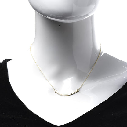 Tiffany 18K Yellow Gold Small T Smile Pendant Necklace 2 of 8