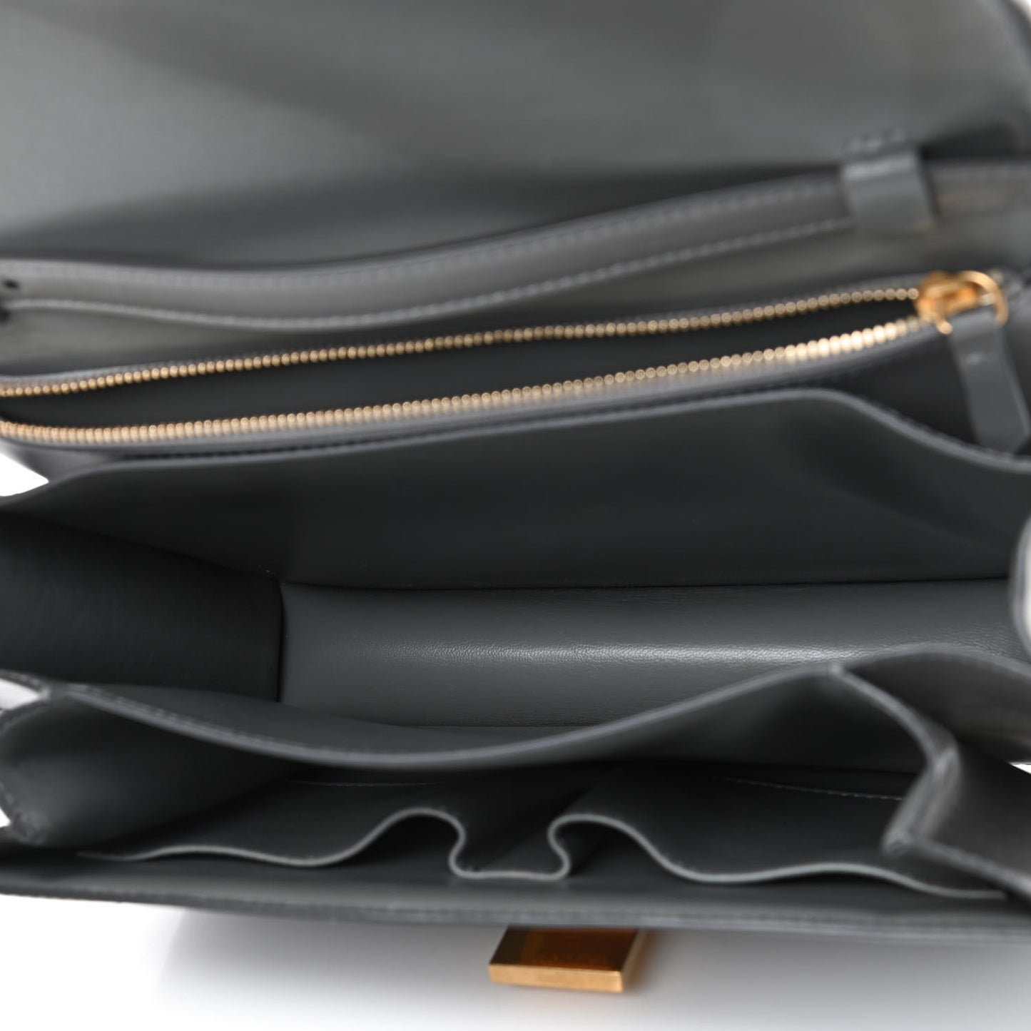 Box Calfskin Medium Classic Box Flap Bag Zinc