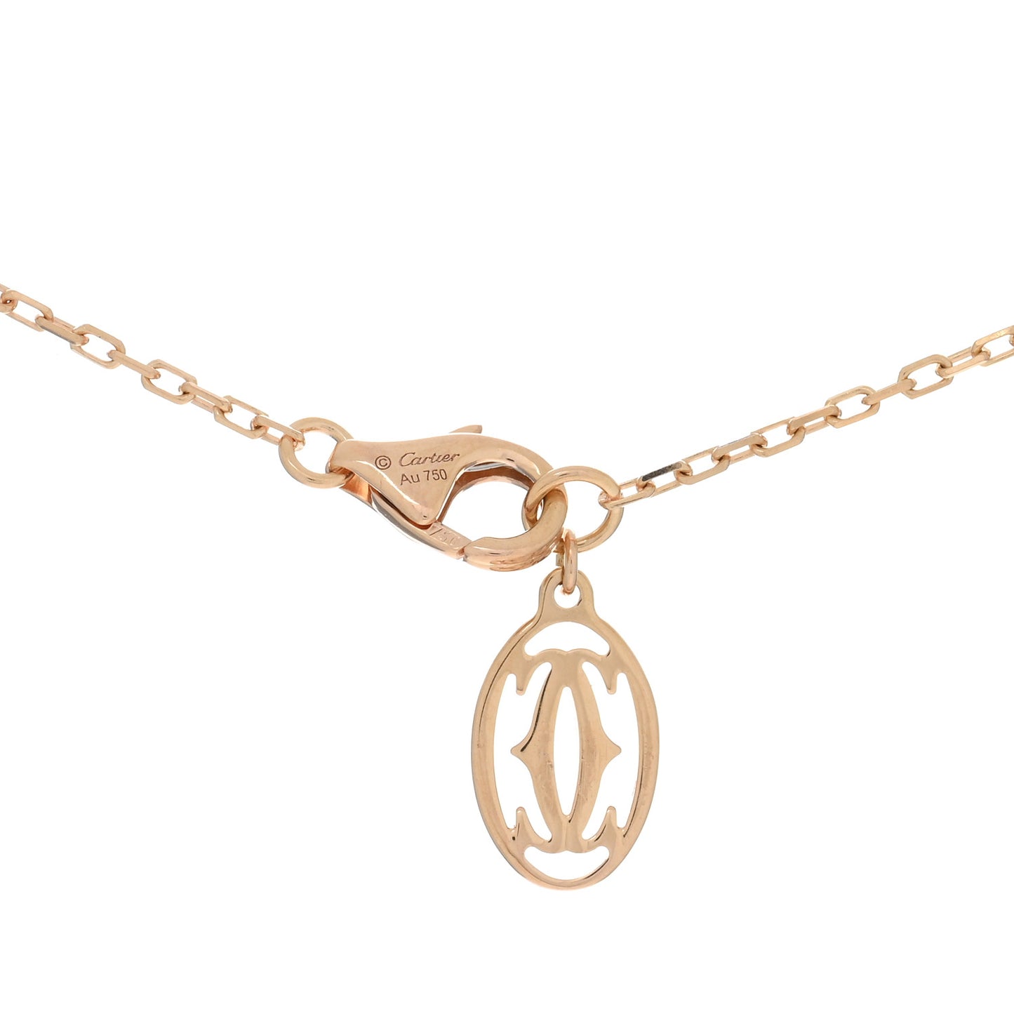18K Pink Gold Diamond LM D'Amour Pendant Necklace