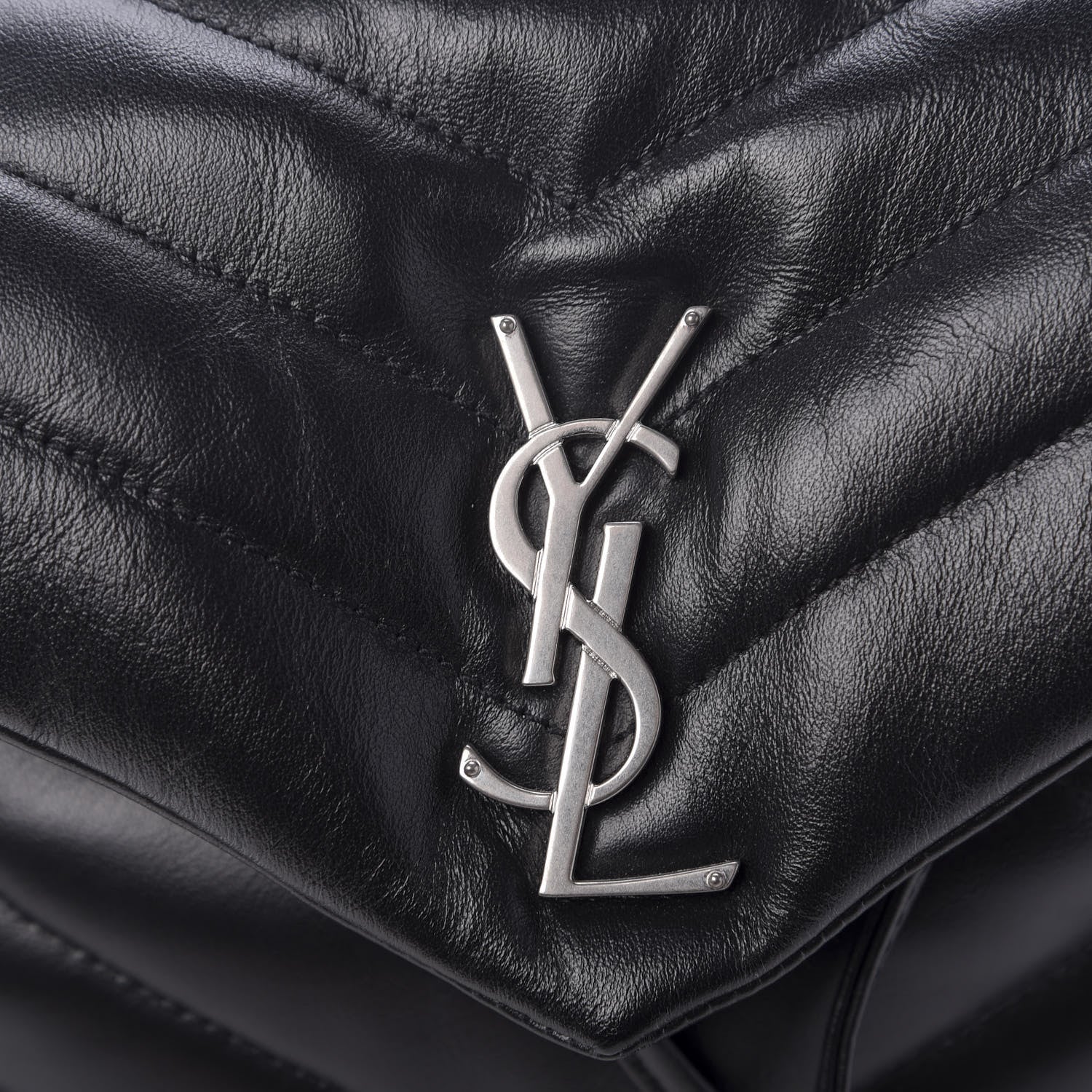 Saint Laurent Calfskin Y Quilted Monogram Small Loulou Backpack Black 10 of 10