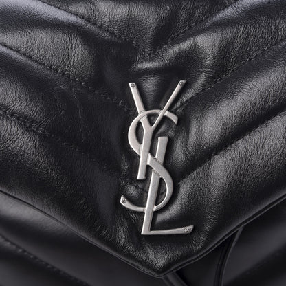 Saint Laurent Calfskin Y Quilted Monogram Small Loulou Backpack Black 10 of 10