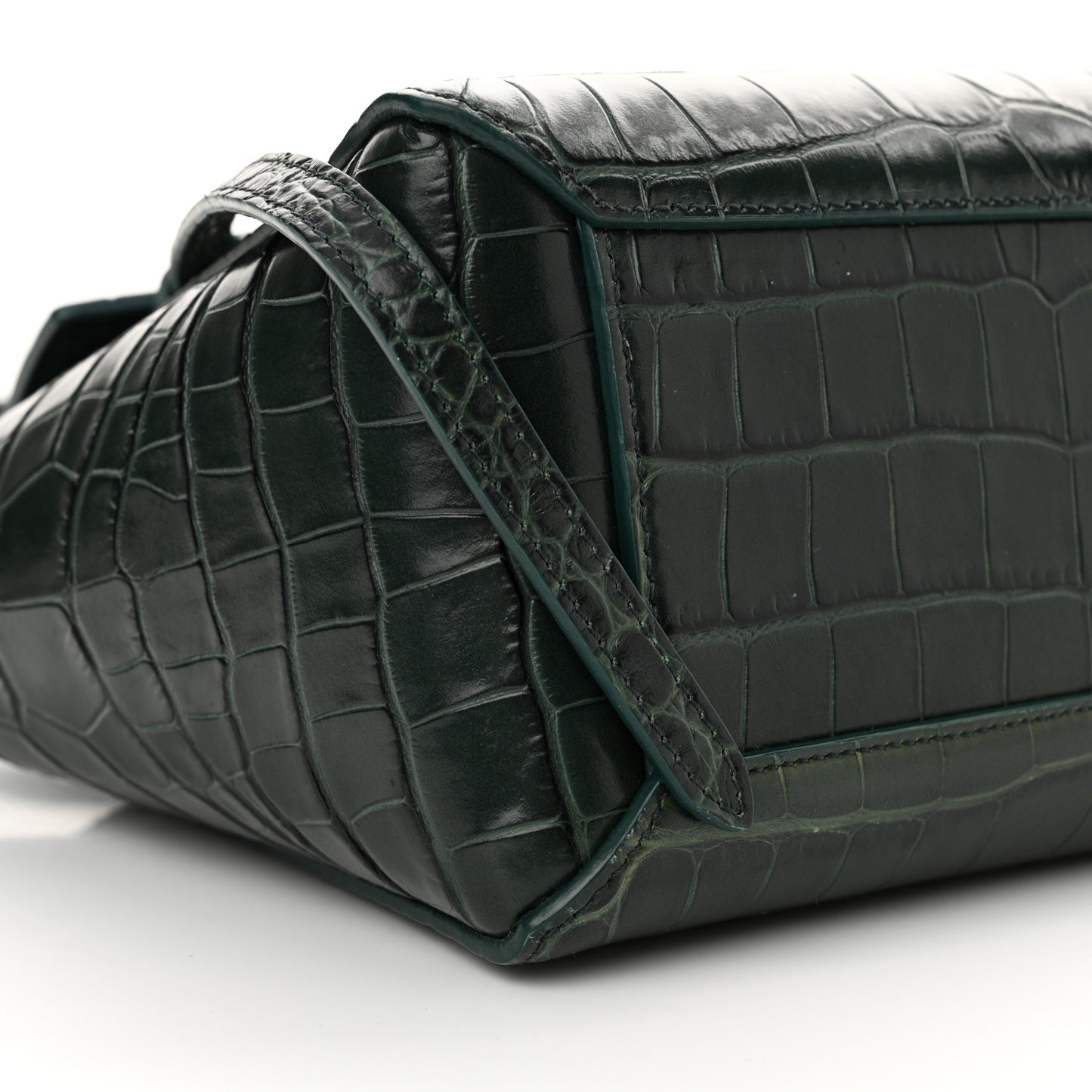 Calfskin Crocodile Embossed Nano Belt Bag Amazone