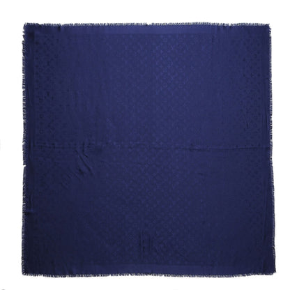Louis Vuitton Wool Silk Monogram Shawl Blue Nuit 1 of 4