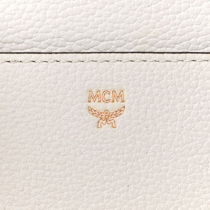 MCM Grained Calfskin Medium Milla Convertible Backpack White Flake 6 of 15