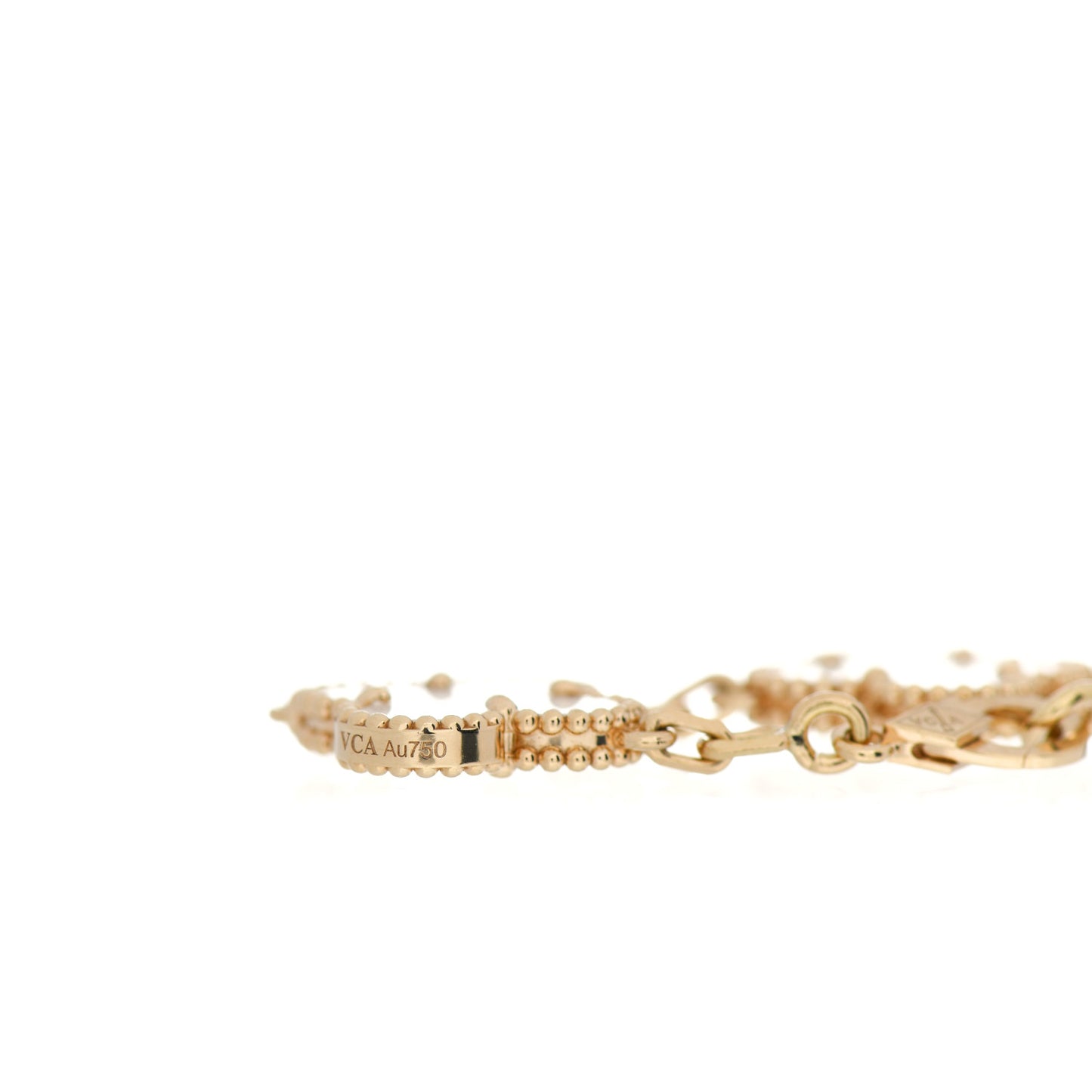 18K Yellow Gold Mother of Pearl 5 Motifs Vintage Alhambra Bracelet