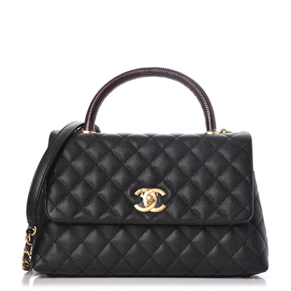 Chanel Caviar Lizard Quilted Small Coco Handle Flap Black 1 of 8