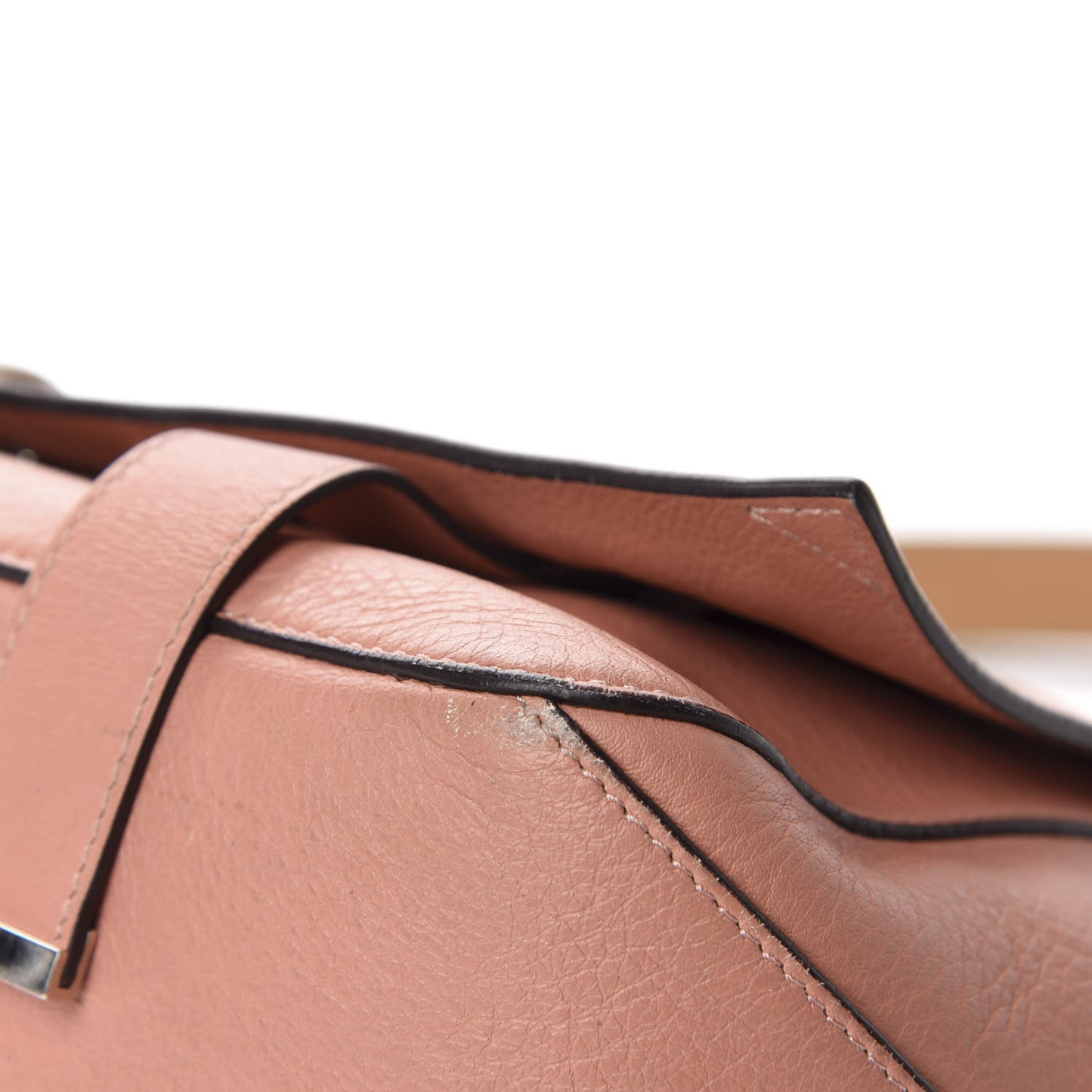 Calfskin Double Sided PS Courier Bag Coral Honey