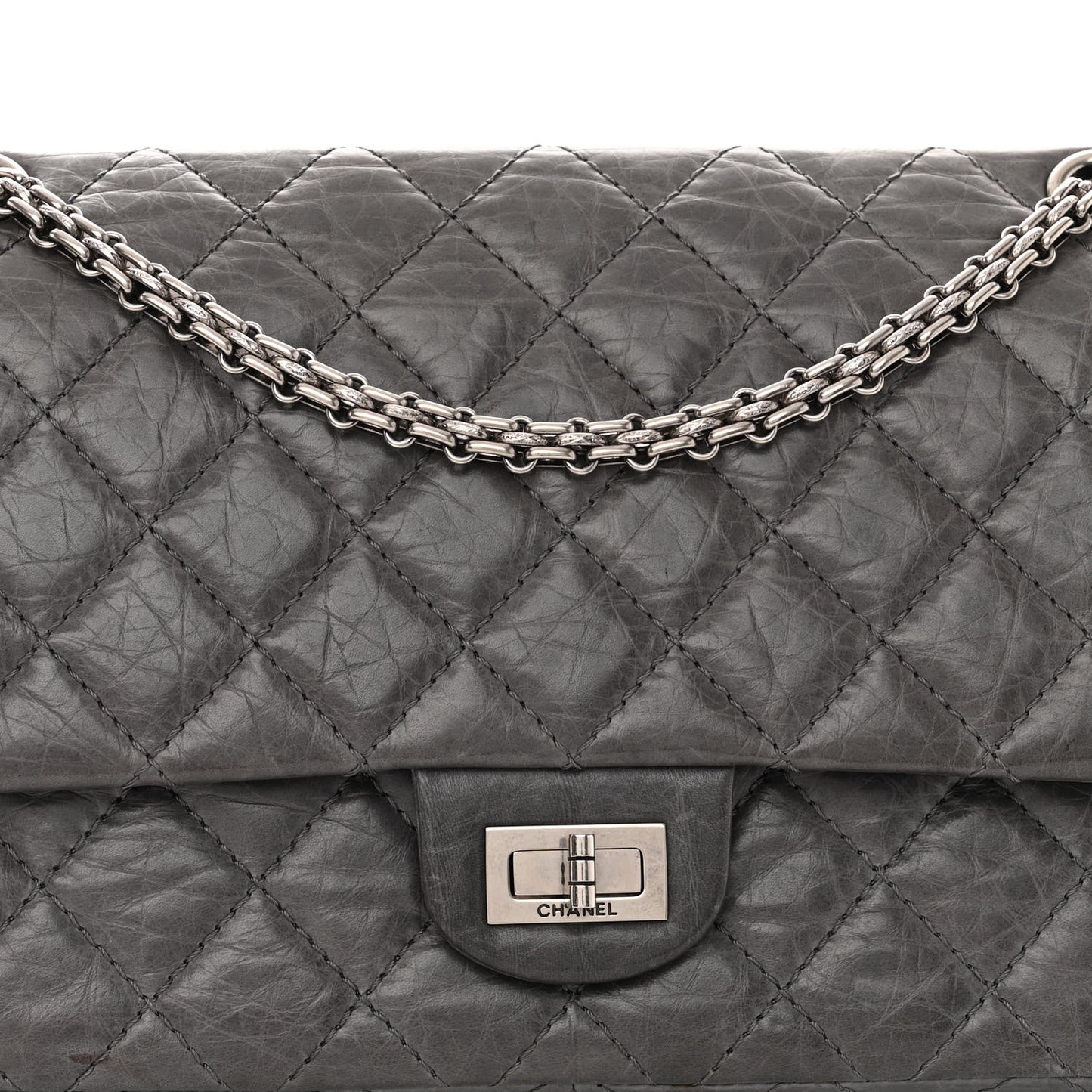 Aged Calfskin Quilted 50th Anniversary 2.55 Reissue Flap 226 Grey