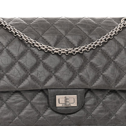 Chanel Aged Calfskin Quilted 50th Anniversary 2.55 Reissue Flap 226 Grey 9 of 11