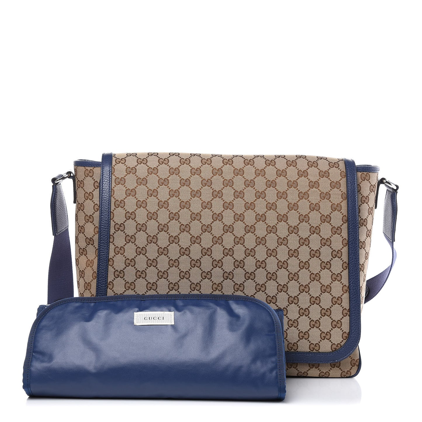 Monogram Convertible Diaper Bag Blue