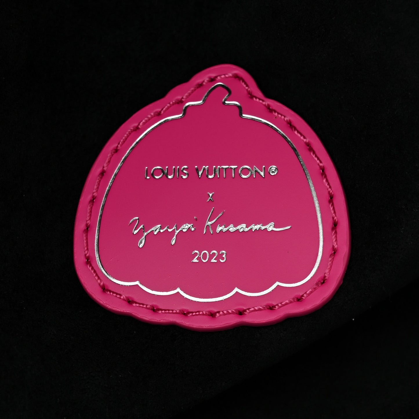 LV X YK Empreinte Infinity Dots Neverfull MM Black Fuchsia