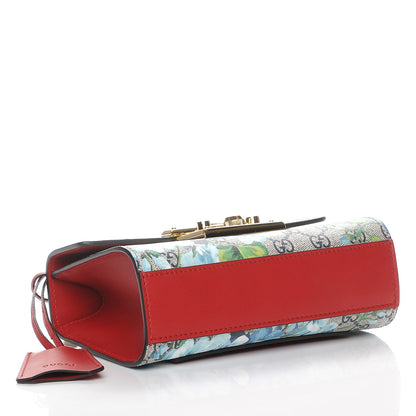 Gucci GG Supreme Monogram Blooms Small Padlock Shoulder Bag Beige Blue Navy Hibiscus Red 4 of 8