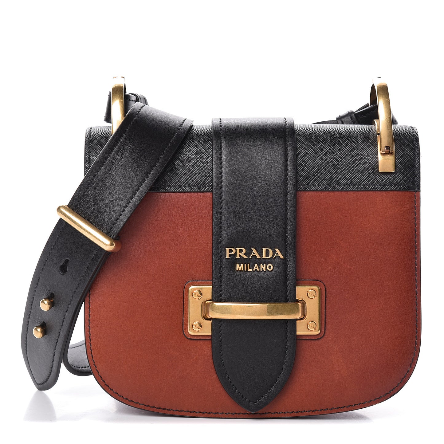 City Calf Saffiano Cahier Crossbody Bag Cotto Black