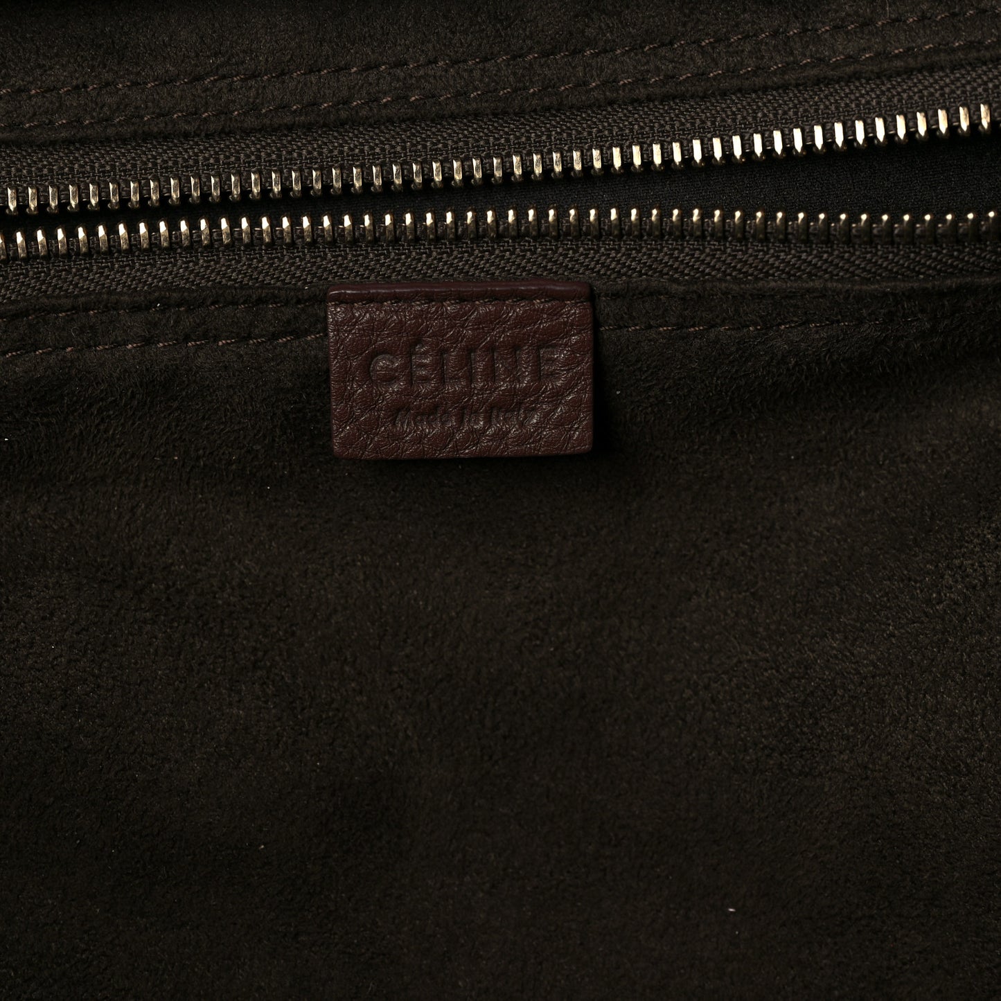 Drummed Calfskin Mini Luggage Dark Brown