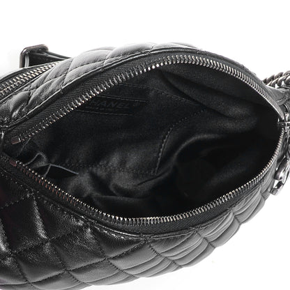 Chanel Lambskin Quilted Banane Waist Bag Fanny Pack Black 6 of 8