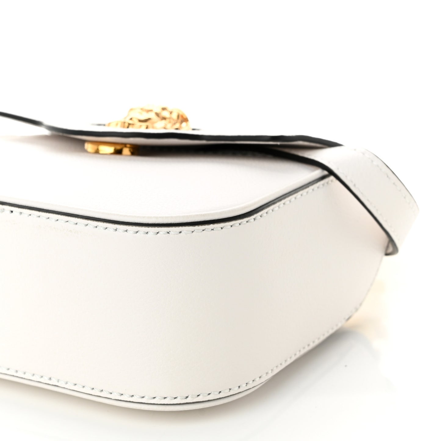 Grained Calfskin Mini La Medusa Bag White