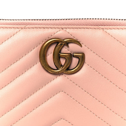Gucci Calfskin Matelasse GG Marmont Zip Around Wallet Perfect Pink 8 of 9