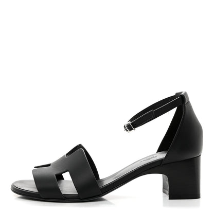 Hermes Calfskin Encens 50 Sandals 38 Black 1 of 8